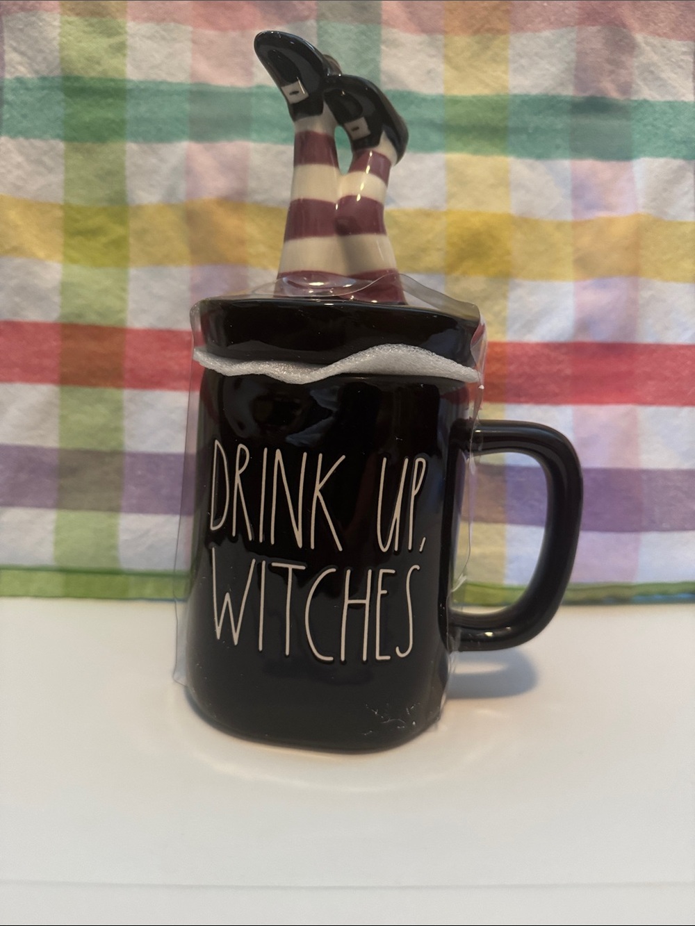 Rae Dunn DRINK UP WITCHES mug with topper